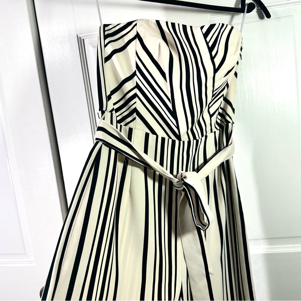 H&M jumpsuit,  white with black stripes